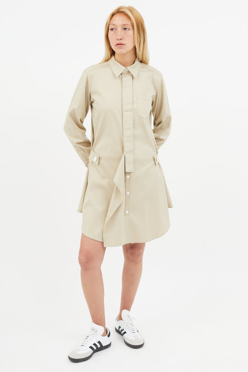 Y-3 x Adidas Beige Panel Shirt Dress