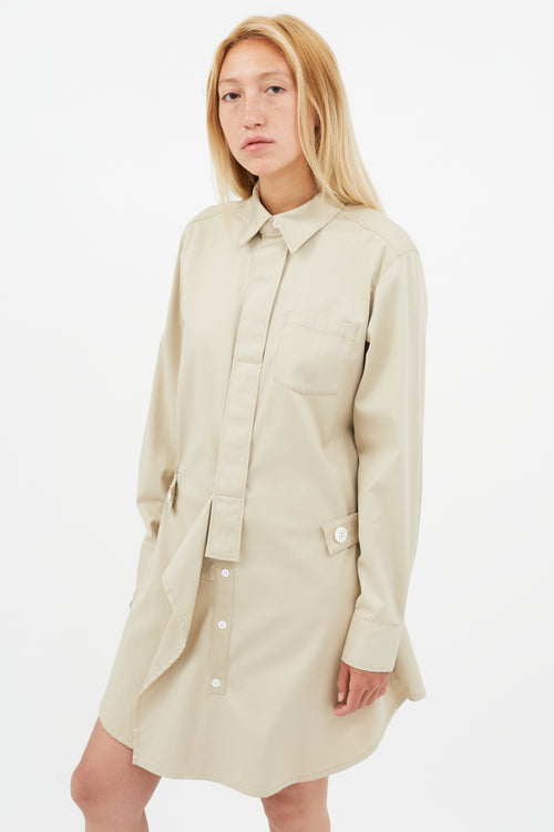 Y-3 x Adidas Beige Panel Shirt Dress