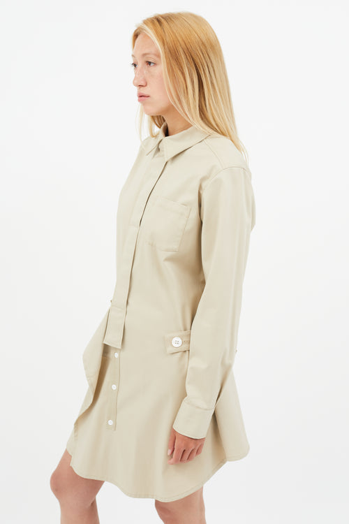 Y-3 x Adidas Beige Panel Shirt Dress