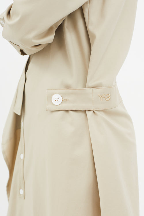 Y-3 x Adidas Beige Panel Shirt Dress