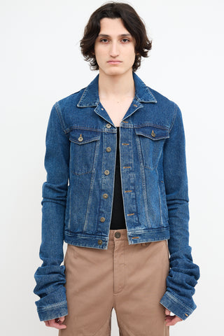 Y/Project Medium Wash Extra Long Sleeve Denim Jacket