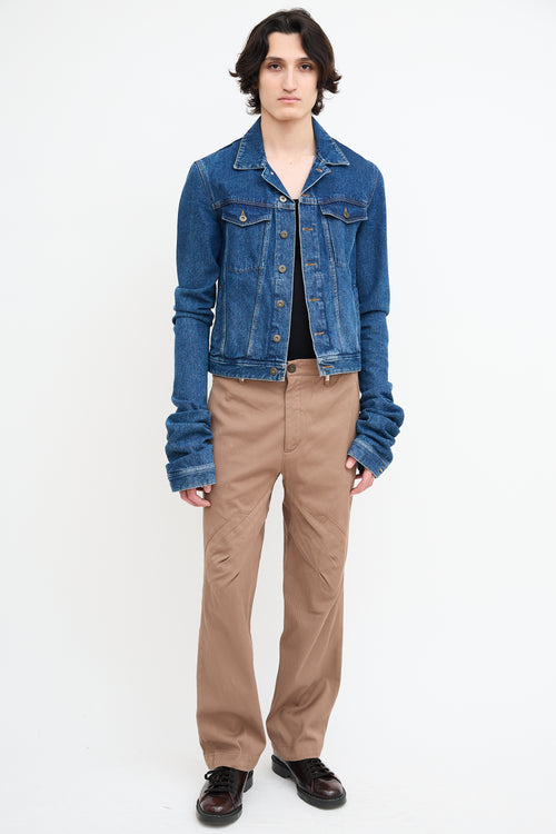 Y/Project Medium Wash Extra Long Sleeve Denim Jacket