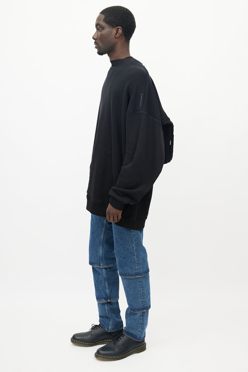 Y-Project Black Shawl Hooded Sweatshirt