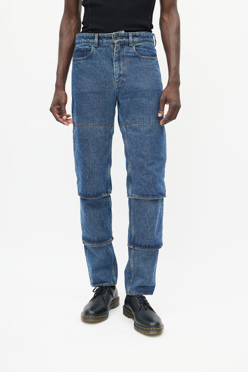 Y-Project Blue Tiered Denim Jeans