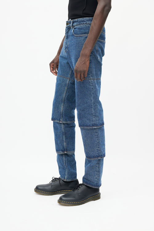 Y-Project Blue Tiered Denim Jeans