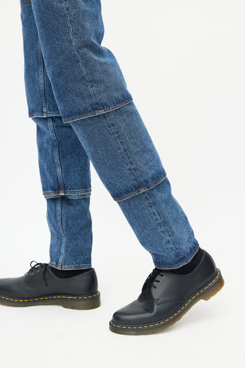 Y-Project Blue Tiered Denim Jeans