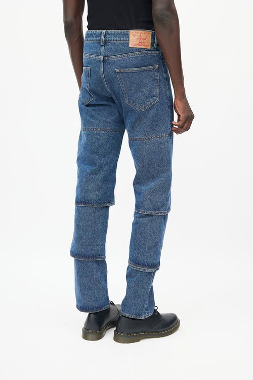 Y-Project Blue Tiered Denim Jeans