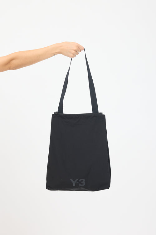 Y-3 Black Nylon Logo Backpack Trench Coat