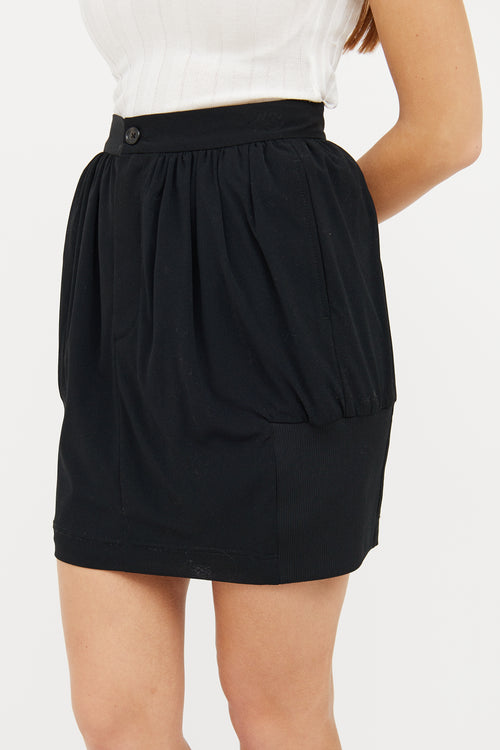 Y-3 Black Pleated 
Ribbed Mini Skirt