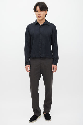 YMC Black Cropped Shirt