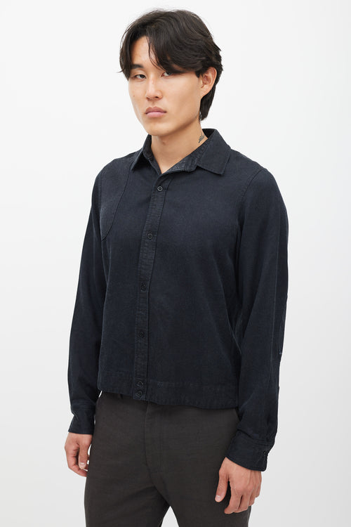 YMC Black Cropped Shirt