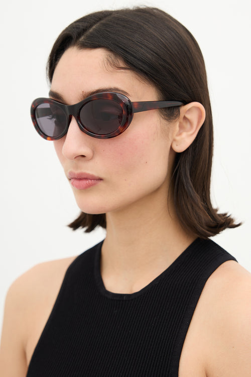 Yohji Yamamoto Brown Oval Acetate Sunglasses