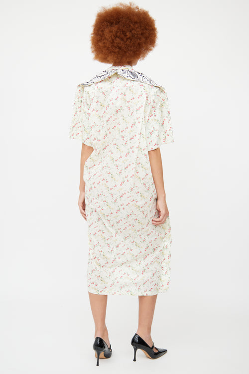 YProject Cream Floral 
Paisley Shirt Dress