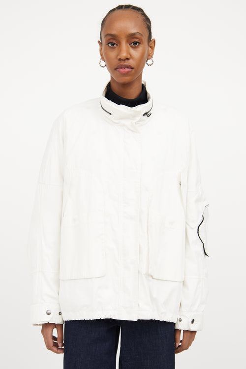 White Convertible Cargo Jacket