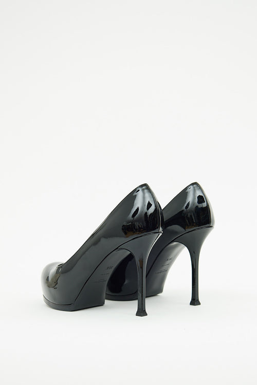 Saint Laurent Black Patent Tribtoo Pump