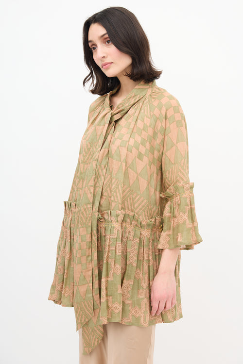 Yvonne S Geometric Linen Tunic Dress