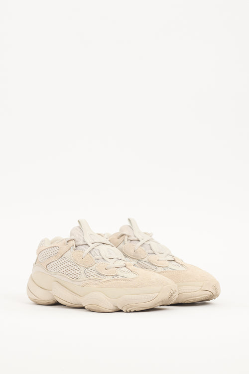 YZY X Adidas Beige Suede 
Mesh Yeezy 500 Sneaker