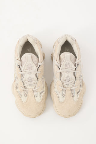 YZY X Adidas Beige Suede 
Mesh Yeezy 500 Sneaker