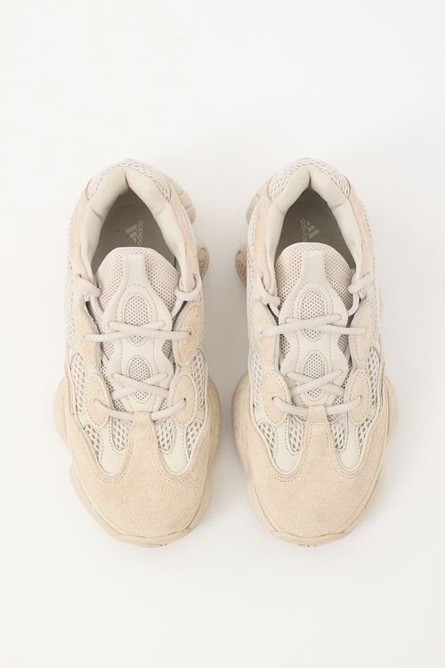 YZY X Adidas Beige Suede 
Mesh Yeezy 500 Sneaker