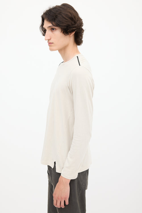 Y
s Beige Cotton Long Sleeve Top