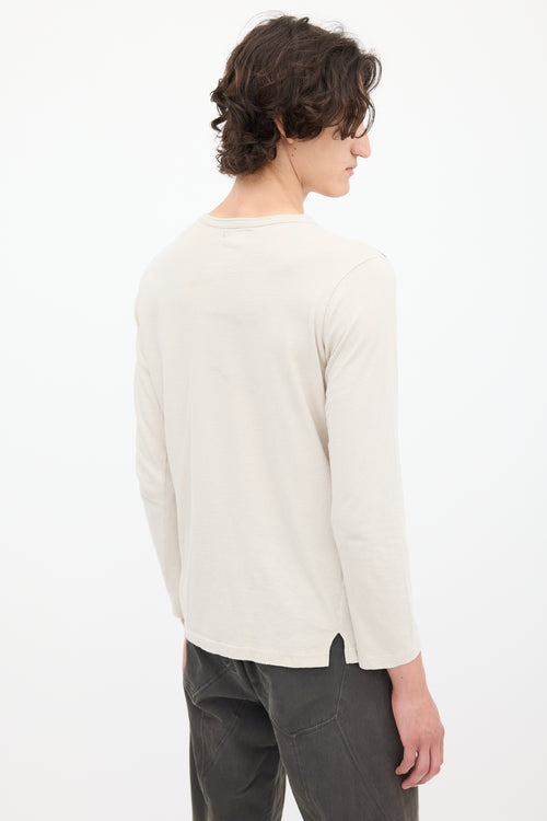 Y
s Beige Cotton Long Sleeve Top