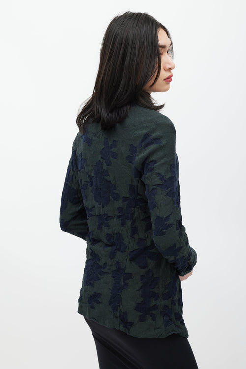 Y
s Green 
Navy Floral Knit Cardigan