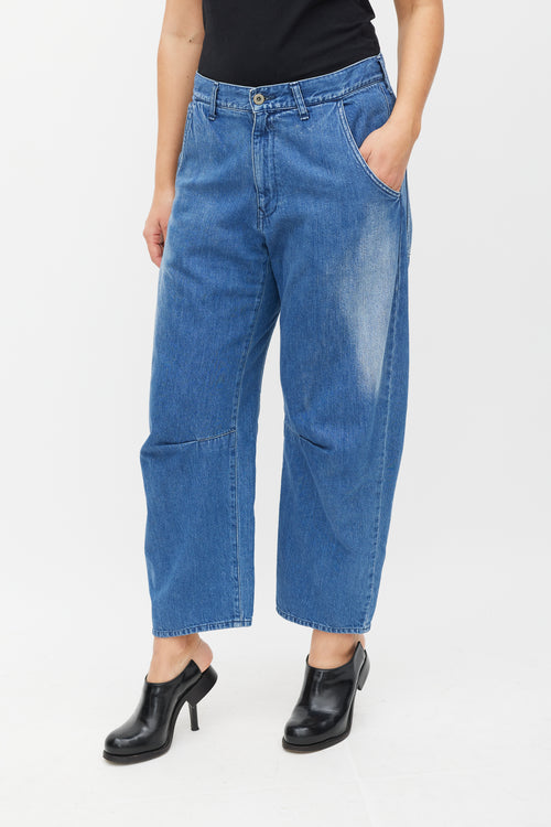 Y
s Medium Wash Darted Wide Leg Jeans