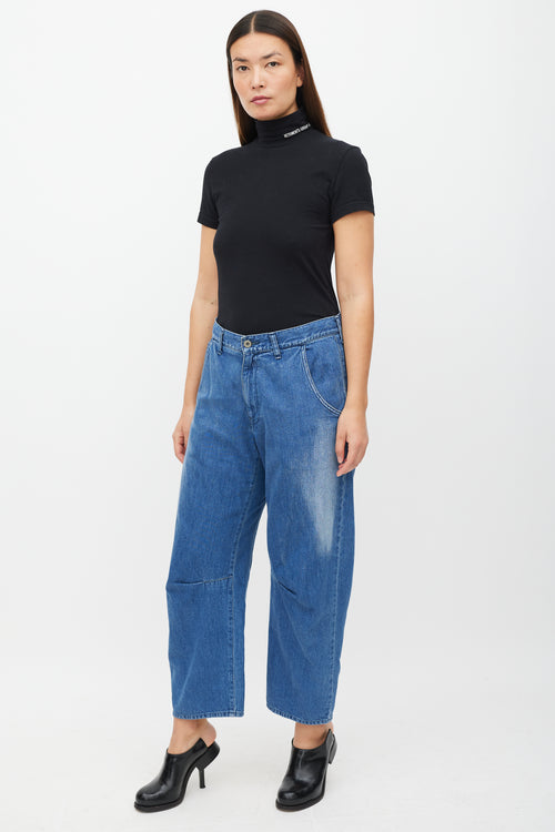 Y
s Medium Wash Darted Wide Leg Jeans