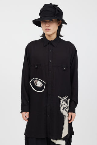 Yohji Yamamoto 3 Piece Black Graphic Co-Ord Set