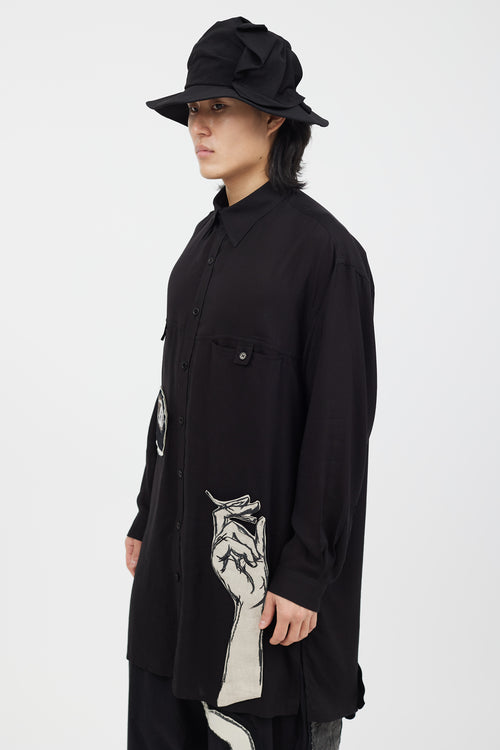 Yohji Yamamoto 4 Piece Black Graphic Co-Ord Set