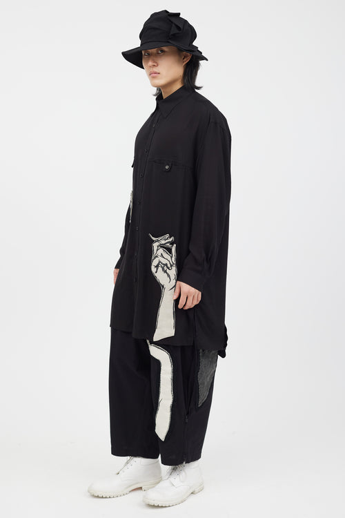 Yohji Yamamoto 10 Piece Black Graphic Co-Ord Set