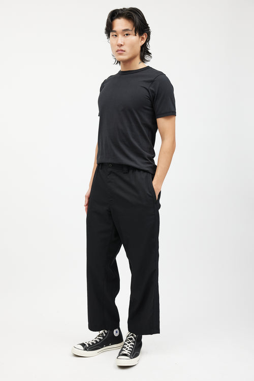 Yohji Yamamoto Black Wool Elasticized Trouser