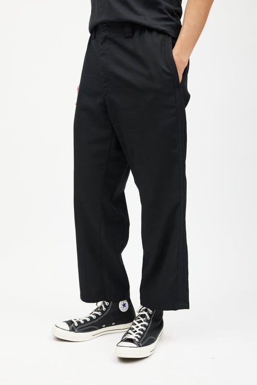 Yohji Yamamoto Black Wool Elasticized Trouser