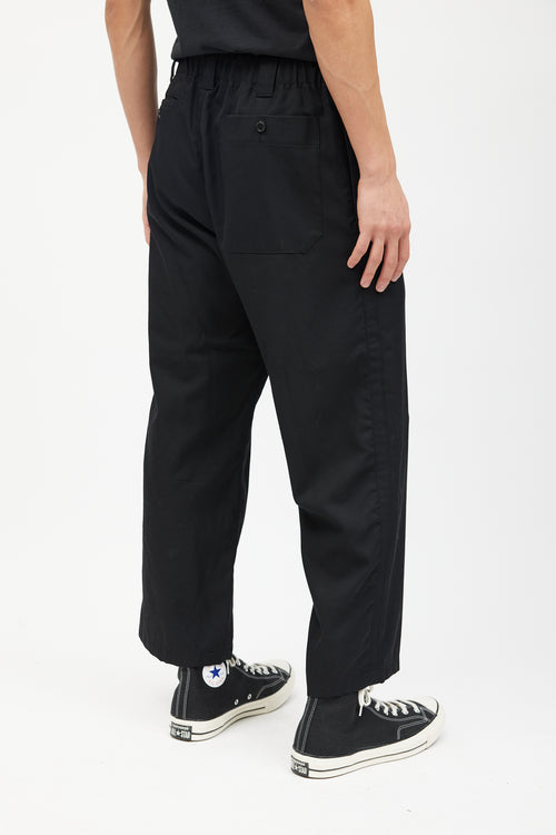 Yohji Yamamoto Black Wool Elasticized Trouser