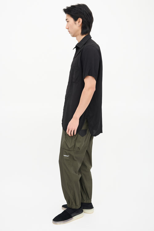 Yohji Yamamoto Black Zip Short Sleeve Shirt