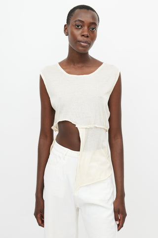 Yohji Yamamoto Cream Cut Out Tank