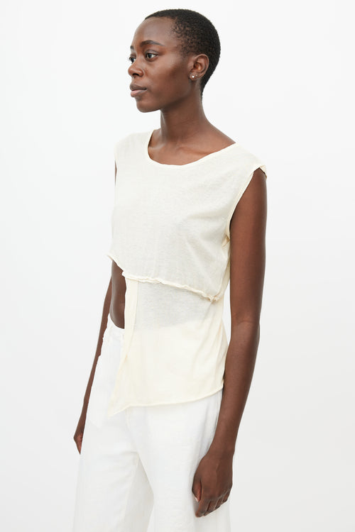 Yohji Yamamoto Cream Cut Out Tank