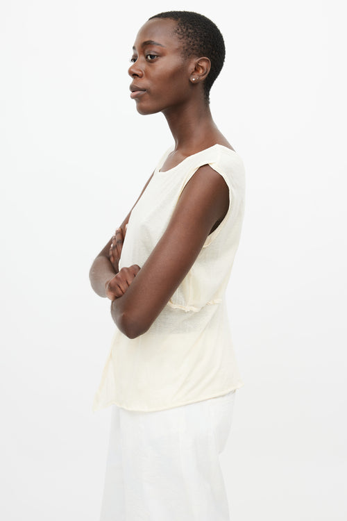 Yohji Yamamoto Cream Cut Out Tank