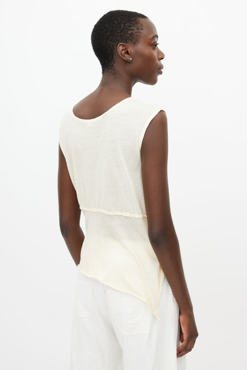 Yohji Yamamoto Cream Cut Out Tank