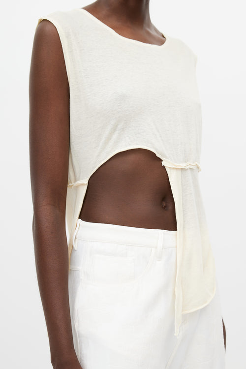 Yohji Yamamoto Cream Cut Out Tank