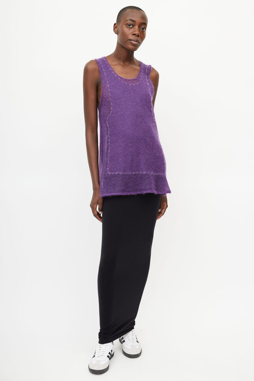 Yohji Yamamoto Purple Mohair Knit Vest