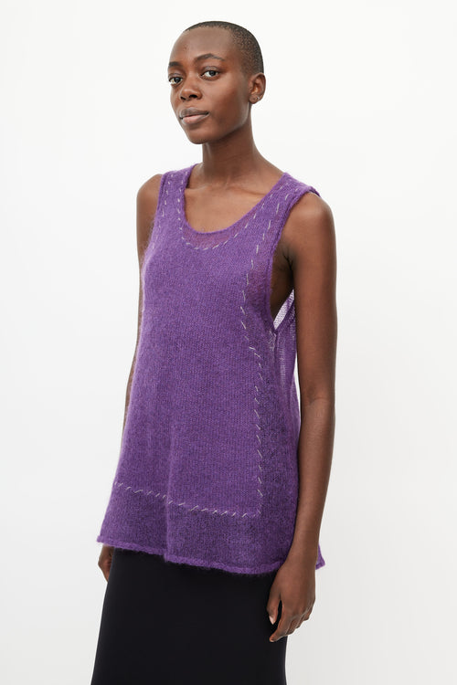 Yohji Yamamoto Purple Mohair Knit Vest