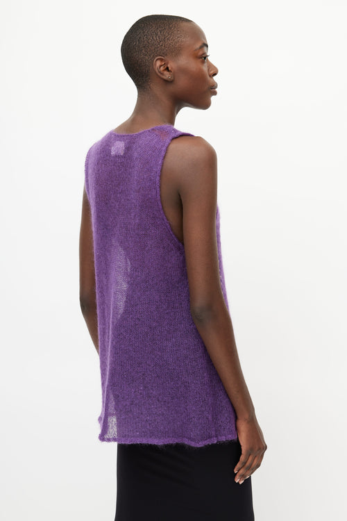 Yohji Yamamoto Purple Mohair Knit Vest