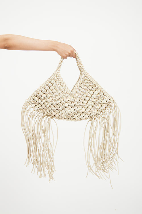 Yuzefi Cream Small Woven Basket Bag