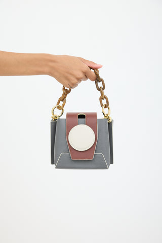 Yuzefi Grey 
Brown Leather Daria Bag