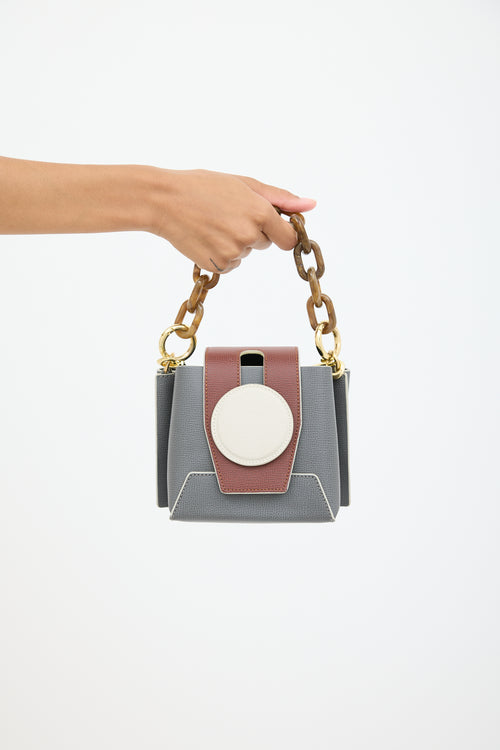 Yuzefi Grey 
Brown Leather Daria Bag