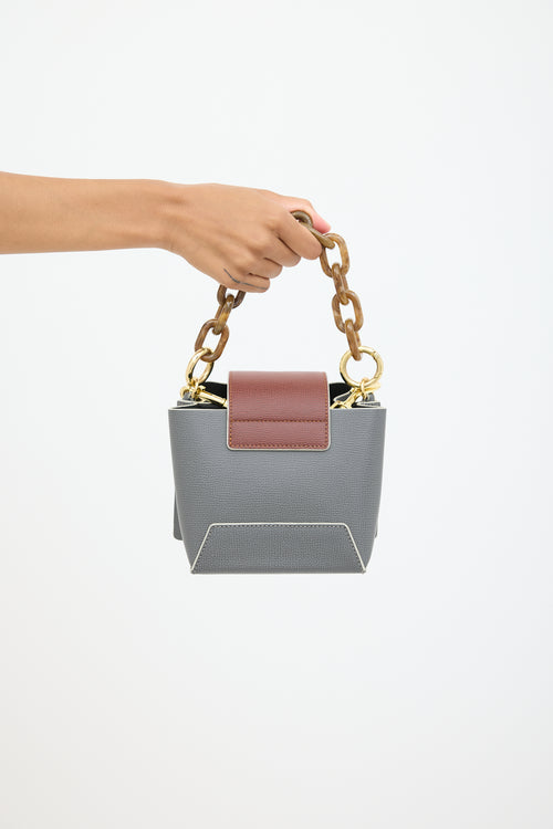 Yuzefi Grey 
Brown Leather Daria Bag