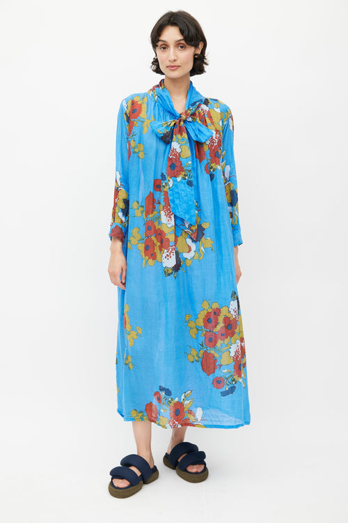 Yvonne S Blue 
Multi Floral Dress