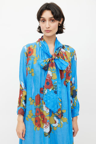 Yvonne S Blue 
Multi Floral Dress