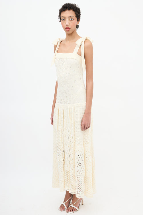 Zimmermann Cream Crochet Anneke Patchwork Dress